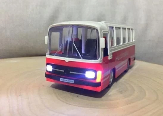 Oyuncak Işıklı Sesli 1/36 Çek Bırak Kırmızı Halk Otobüsü - 2