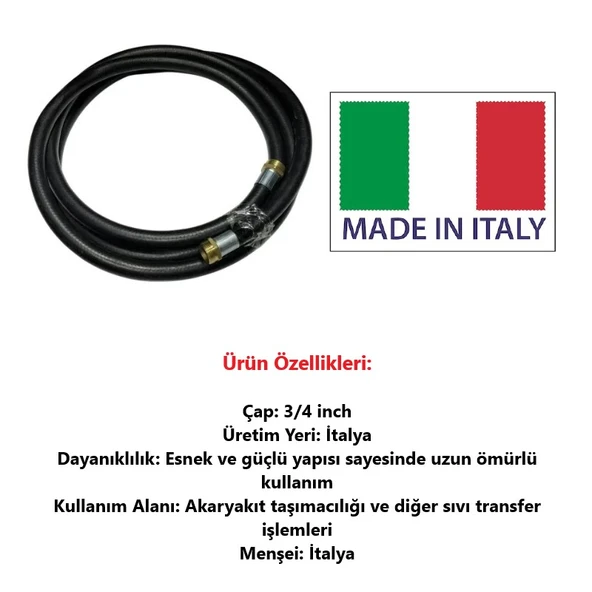 Baskılı 3/4 Inch İthal Akaryakıt Hortumu - Resim 2