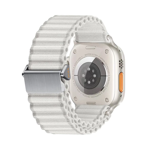 Apple Watch Ultra 1 / 2 49mm Kordon Kilit Dizayn Naylon Kumaş Hasır Kordon 123
