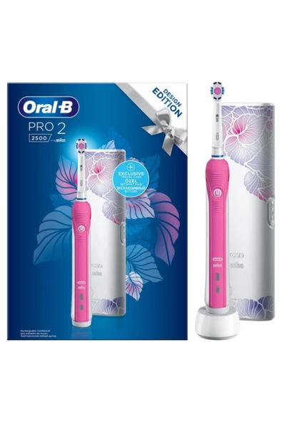 Oral-B Pro 2 2500 Cross Action Flora Pink Şarjlı Diş Fırçası