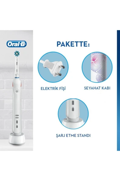 Oral-B Pro 2 2500 Cross Action Pembe Şarjlı Diş Fırçası - 3