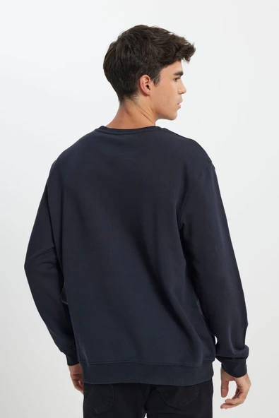 Riders by Lee  Regular Fit %100 Pamuk Bisiklet Yaka Siyah Şardonlu Sweatshirt L81IRY01S - 4