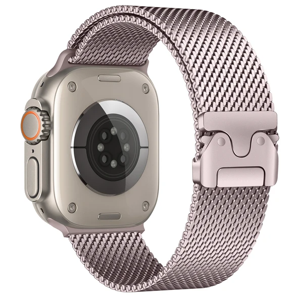 Apple Watch 40mm Kordon Titanyum Kelebek Klipsli Milano Loop 121 - 12