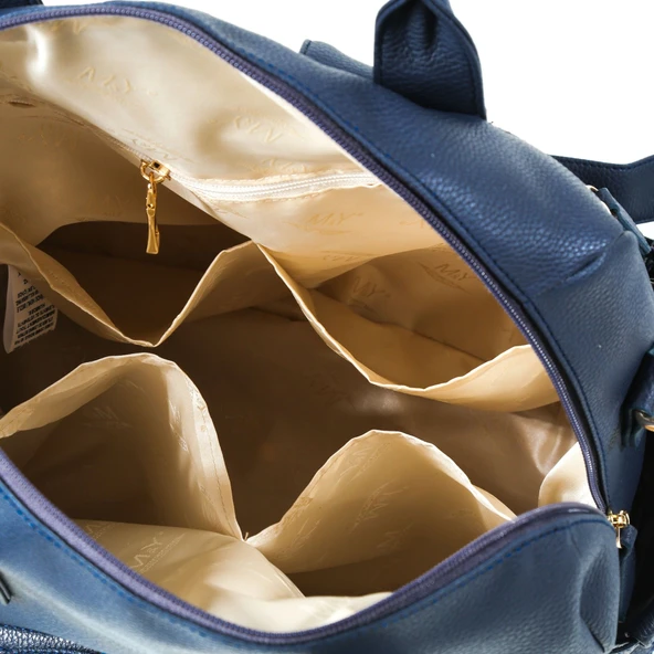 M&Y Kıtty Deri Anne Bebek Bakım Sırt Çantası 7270 Lacivert - 9