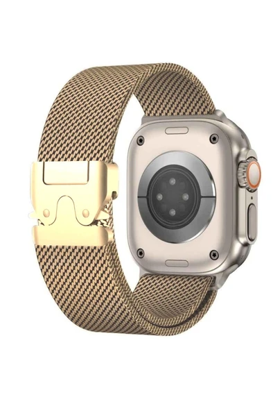 Apple Watch 10/11 Serisi 46mm Kordon Titanyum Kelebek Klipsli Milano Loop 121 - Resim 2