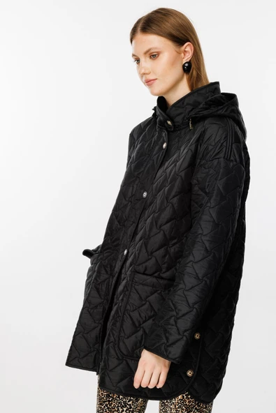 Ekol Büyük Beden Kapitone Kadın Manto 25EKL07843 - 11