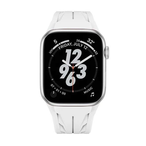 Apple Watch 44mm Kordon Metal Tokalı Silikon Tour Kilim Dizayn Strap 127 - 10