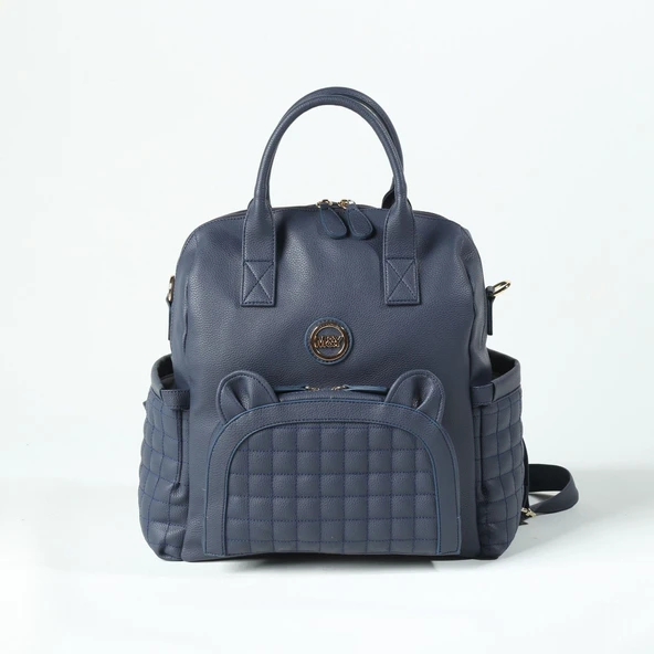 M&Y Kıtty Deri Anne Bebek Bakım Sırt Çantası 7270 Lacivert - 4