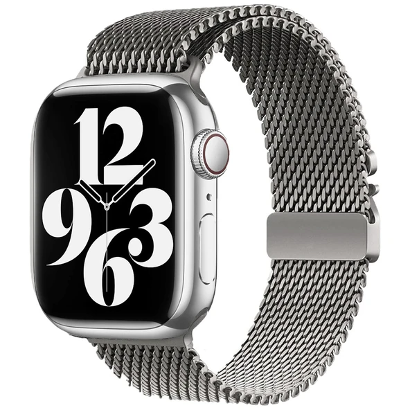 Apple Watch 40mm Kordon Titanyum Kelebek Klipsli Milano Loop 121 - 4