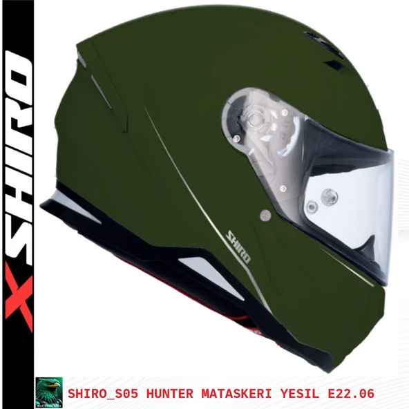 SHIRO KASK 100114 FULLFACE HUNTER M.C MATT_XL GREEN