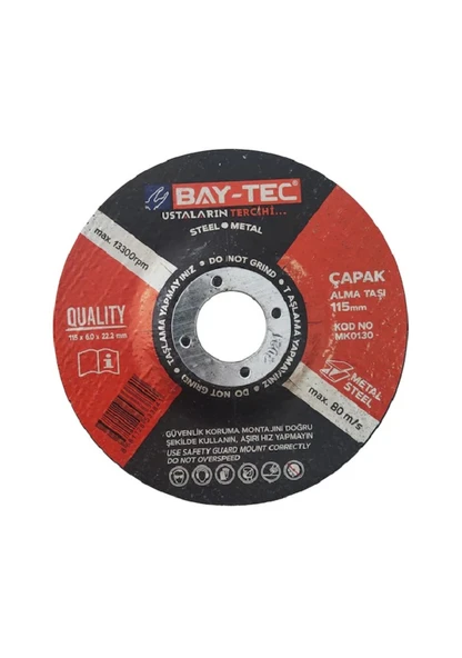 Bay-Tec Çapak Alma Taşlama Diski 1Ad 115 mm Mk 0130