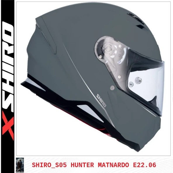 SHIRO KASK 1000061 FULLFACE HUNTER M.C MATT_L NARDO GRİ