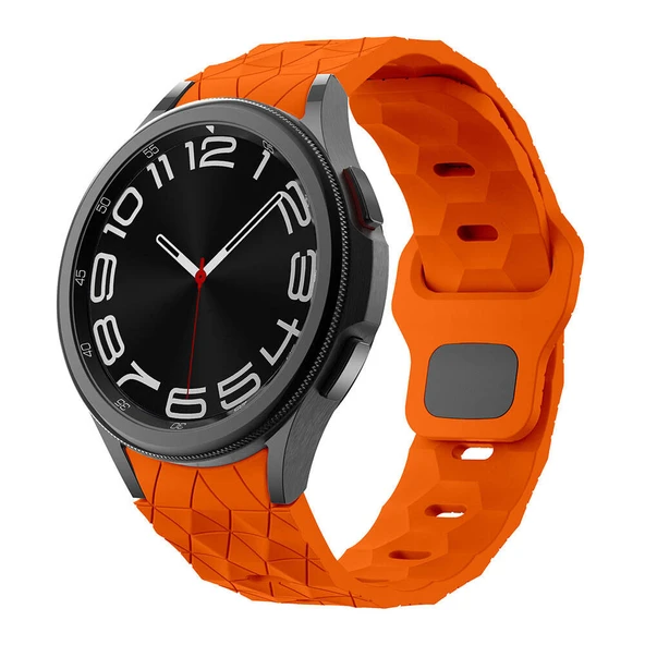 Samsung Galaxy Watch 4 5 6 7 FE 40 40 44 Classic 42 43 46 47 mm Kordon Futbol Topu Prizma Dizayn Silikon 116 - 11