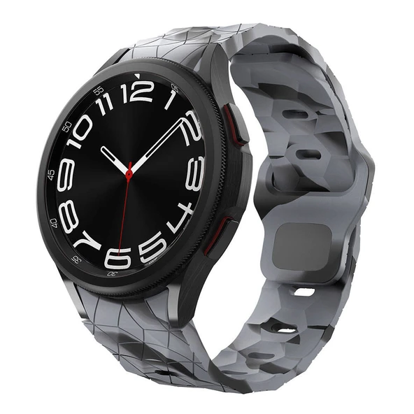 Samsung Galaxy Watch 4 5 6 7 FE 40 40 44 Classic 42 43 46 47 mm Kordon Futbol Topu Prizma Dizayn Silikon 116