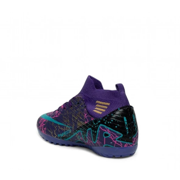 La Liga Erkek 565 Bilekli Mor Turkuaz Desen Halı Saha Ayakkabısı - 5