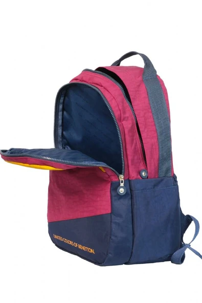 United Colors Of Benetton Üç Gözlü Okul ve Günlük Sırt Çantası - Lacivert-Bordo-Hardal - Kız ve Erkek Çocuk - Resim 2
