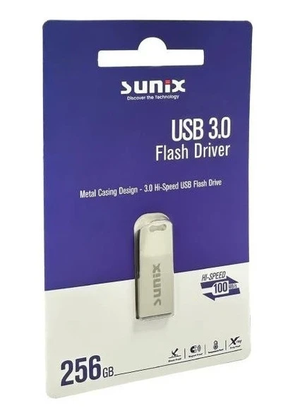 Sunix 256 Gb 100 Mb/s Usb 3.0 Flash Bellek Gri