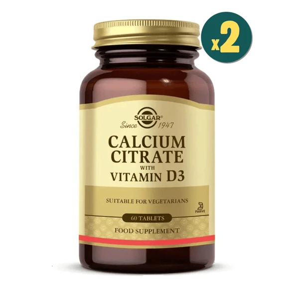 Solgar Calcium Citrate With Vitamin D3 60 Tablet 2'li