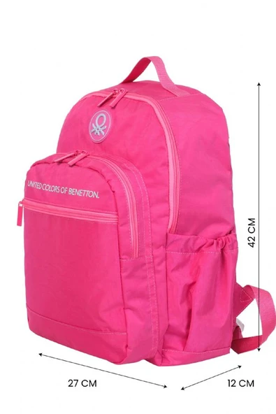 United Colors Of Benetton Kız Çocuk Fuşya Okul ve Günlük Sırt Çantası - Resim 3