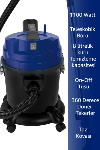 Awox Neto Vc20 Elektirikli Süpürge Mavi - 2