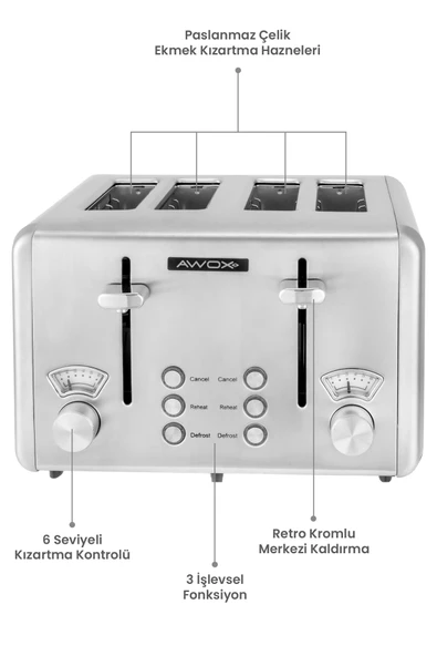 Awox Hot Slice Pro Ekmek Kızartma Makinesi - 2
