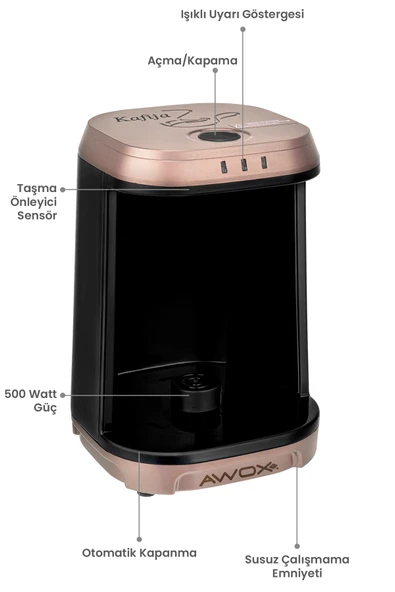 Awox Kafija Türk Kahvesi Makinesi Rose Gold - Resim 2
