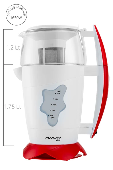 Awox Dual Elektrikli Çay Makinesi Beyaz-Kırmızı - 2