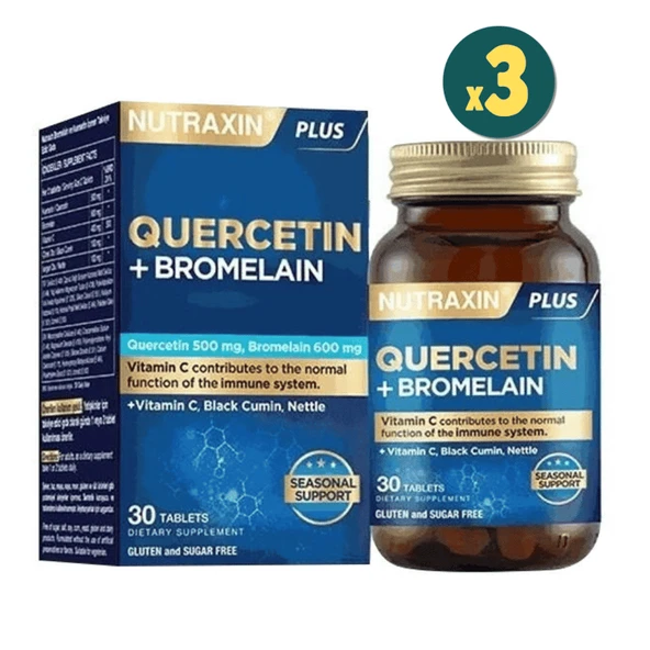 Nutraxin Quercetin + Bromelain 30 Tablet 3 Adet