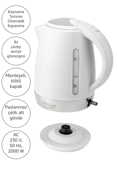 Awox Solid Su Isıtıcı Kettle Beyaz - 3