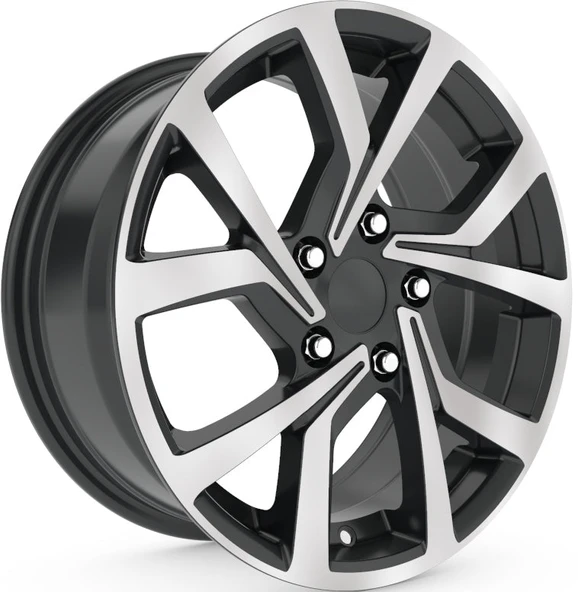 R1 Wheels 16 inç 5*100 ET35 Parlak Siyah Jant Takımı (J-1422)