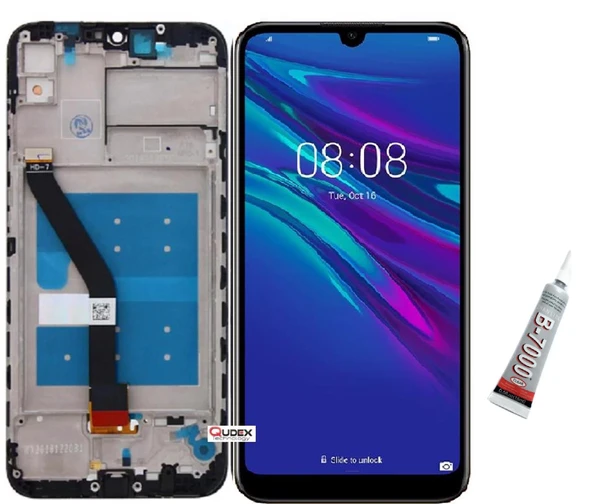 Huawei  Y6 2019 Ekran Dokunmatik Çıtalı (SİYAH) B7000 YAPIŞTIRICI