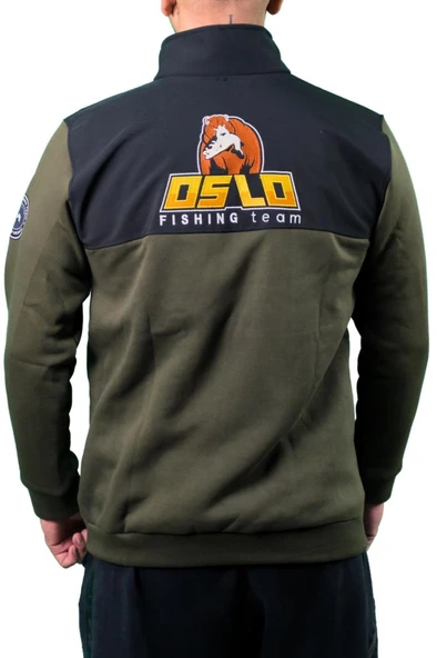Oslo Fisherman Balık Nakışlı Fermuarlı Sweatshirt - 2