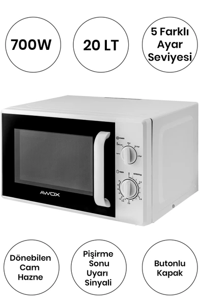 Awox Mikrodalga H20 Fırın 20 Lt Beyaz - 2