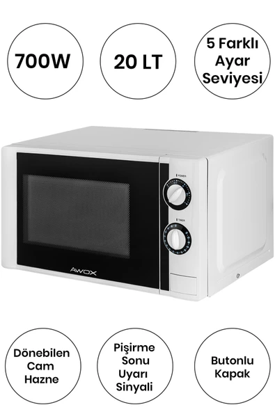 Awox Mikrodalga P20 Fırın Beyaz - 2
