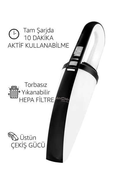 Awox Cracks Max Şarjlı El Süpürgesi Beyaz - 4