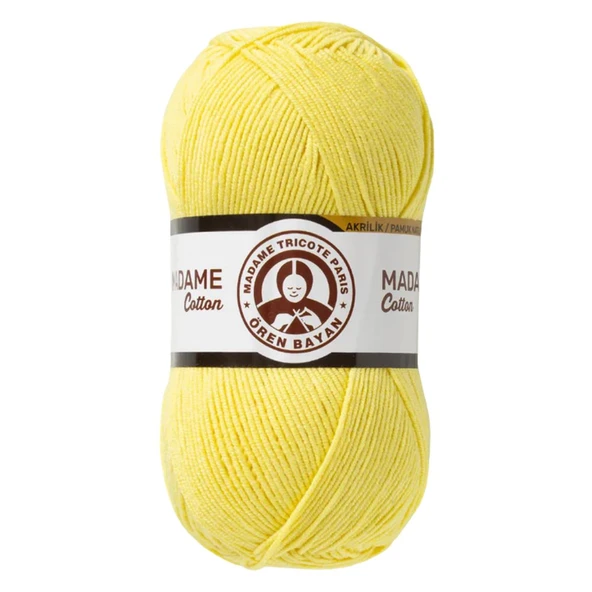 Ören Bayan Madame Cotton Örgü İpi - Sarı - 1 Adet - ( Renk Kodu : 006 ) ürün görseli 1