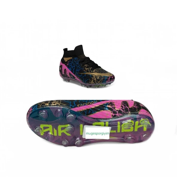 Laliga 565 Siyah Altın Rengi Çoraplı Çocuk Krampon - 3