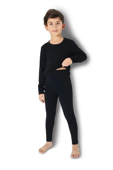 Jiber 903 Unisex Çocuk Likralı Bisiklet Yaka Uzun Kollu Termal İçlik Üst - 2