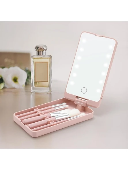 Polosmart Beauty LED Işıklı Makyaj Ayna Seti Pembe - 2