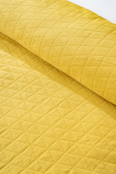 Rivaİstanbul Orella Sarı Çift Kişilik Jakarlı Yatak Örtüsü Takımı 3 Parça Uyku Seti - Resim 4