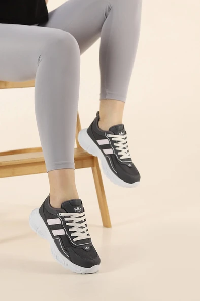 Albishoes Kadın Yüksek Taban 4 CM Yazlık Fileli Hafif Rahat Taban Sneaker Kalın Taban Spor Ayakkabı