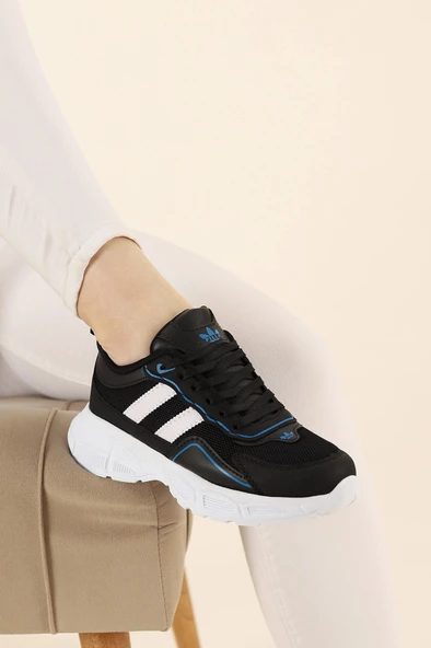 Albishoes Kadın Yüksek Taban 4 CM Yazlık Fileli Hafif Rahat Taban Sneaker Kalın Taban Spor Ayakkabı