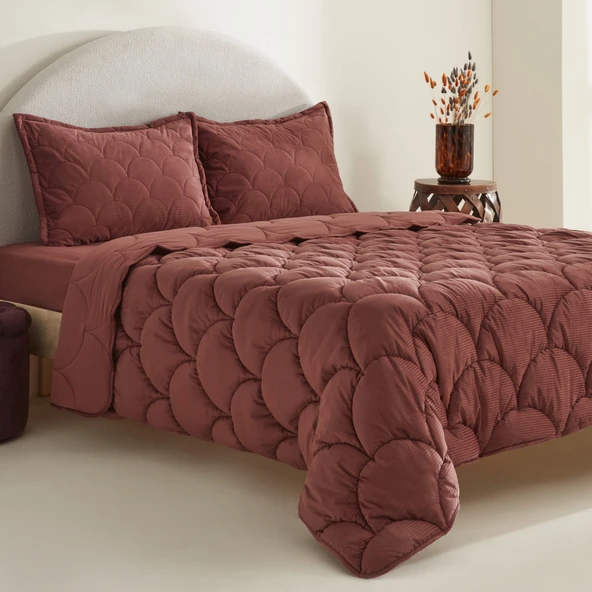 Karaca Home Cowrie Çift Kişilik Luxury Comfort Set Gül Kurusu - 3