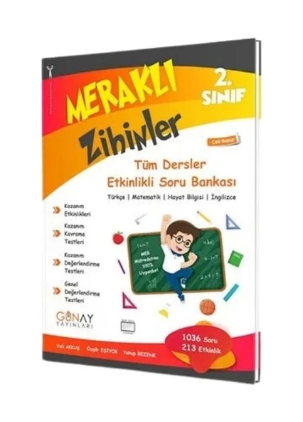 2.Sınıf Meraklı Zihinler Tüm Dersler Etkinlikli Soru Bankası Günay Yayınları