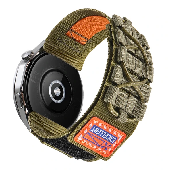 Amazfit GTR 2E 47mm Pace 1/2 (22mm) Kordon Orbital Örgülü Halat Tasarımlı Naylon Kumaş Strap 112