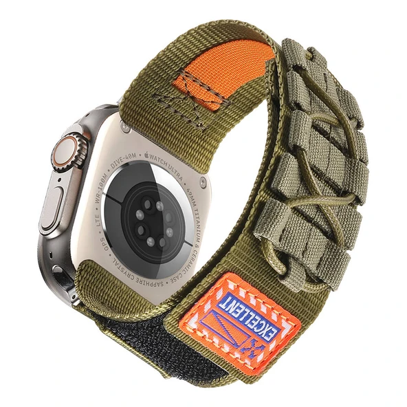 Apple Watch 44/45/46/49mm Kordon Orbital Örgülü Halat Tasarımlı Naylon Kumaş Strap 112 2/3/4/5/6/se/7/8/9/10/11/ultra