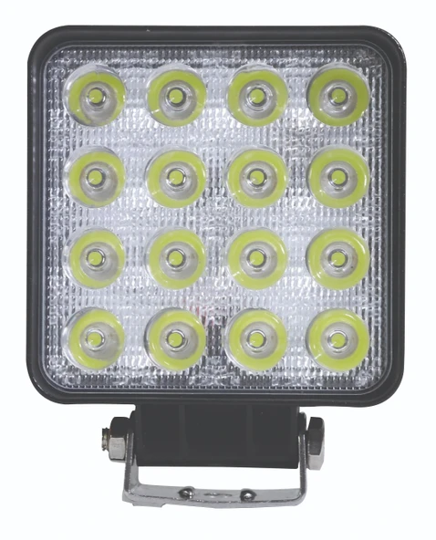 wolfram Led Kare Çalışma Lambası 16 Led 12/24V E-Belgeli 48W - 2