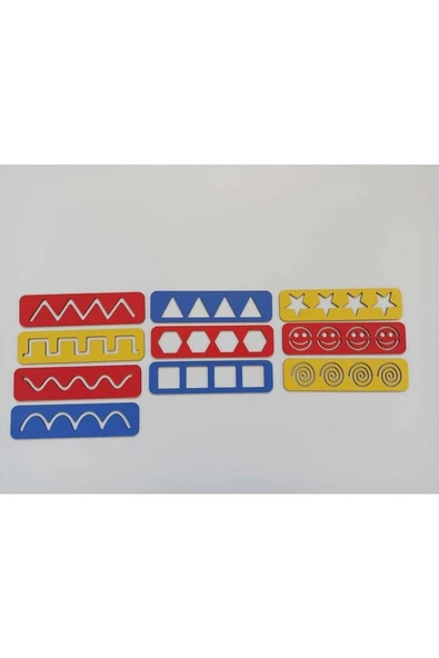 Robi Tech Ahşap Montessori Ahşap Çizgi Çalışmaları - Renkli Renk - 2
