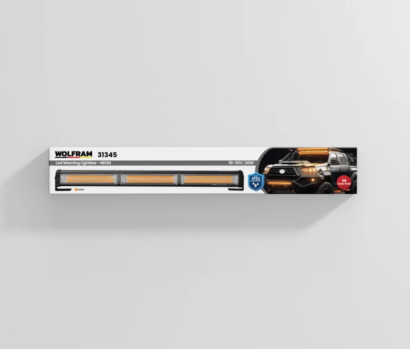 wolfram Led İkaz Lambası NEON 14 Fonksiyon 45 cm 10/30V E-Belgeli 30W