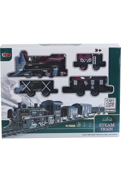 Vardem Oyuncak FF-1603C-4C Sesli ve Işıklı Buharlı Tren Oyun Seti -Vardem Oyuncak